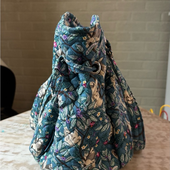 Vera Bradley Teal Quilted Tote with Sloth & Floral Print - Picture 3 of 5
